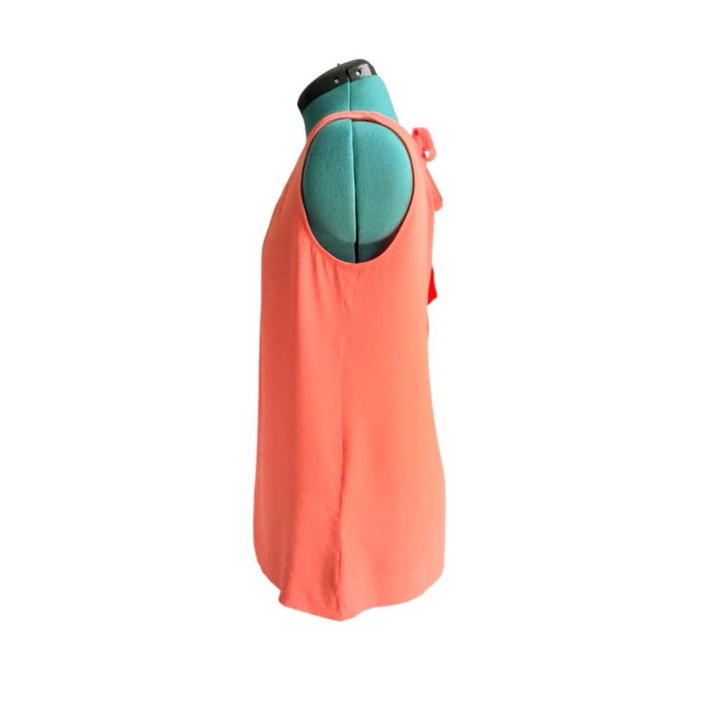 NWOT Boden Coral Pleated Sleeveless Blouse with Bow - Picture 8 of 12